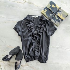 BEDO - Black Top/Blouse w Zipper detail
